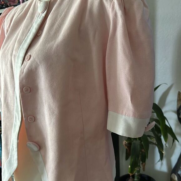 Talbots Size 12 Pink and white 80s vintage blazer - Picture 5 of 7